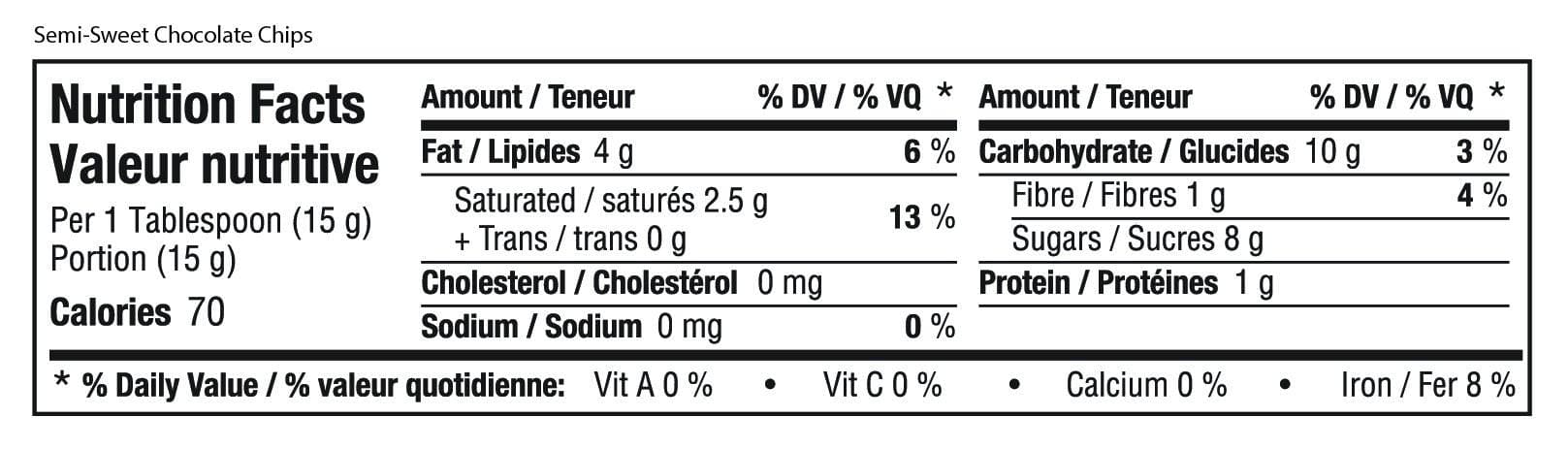 Semi-Sweet Chocolate Chips - 9 OZ - Pure Food by Estee