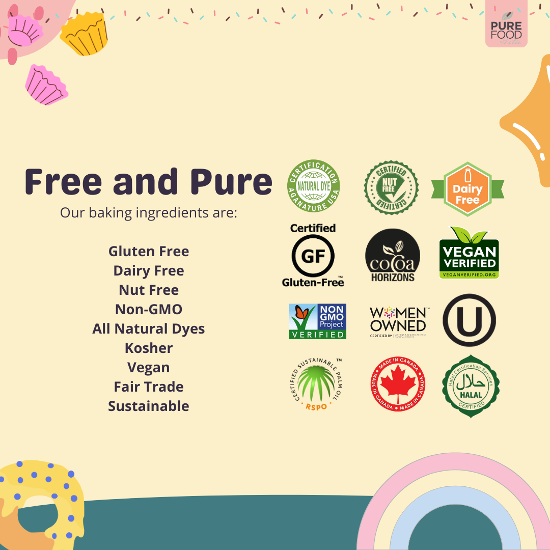a poster for a free and pure bakery