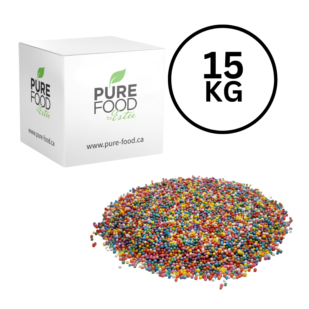 Food Service - 15 KG Bulk Case - Rainbow Round Sprinkles