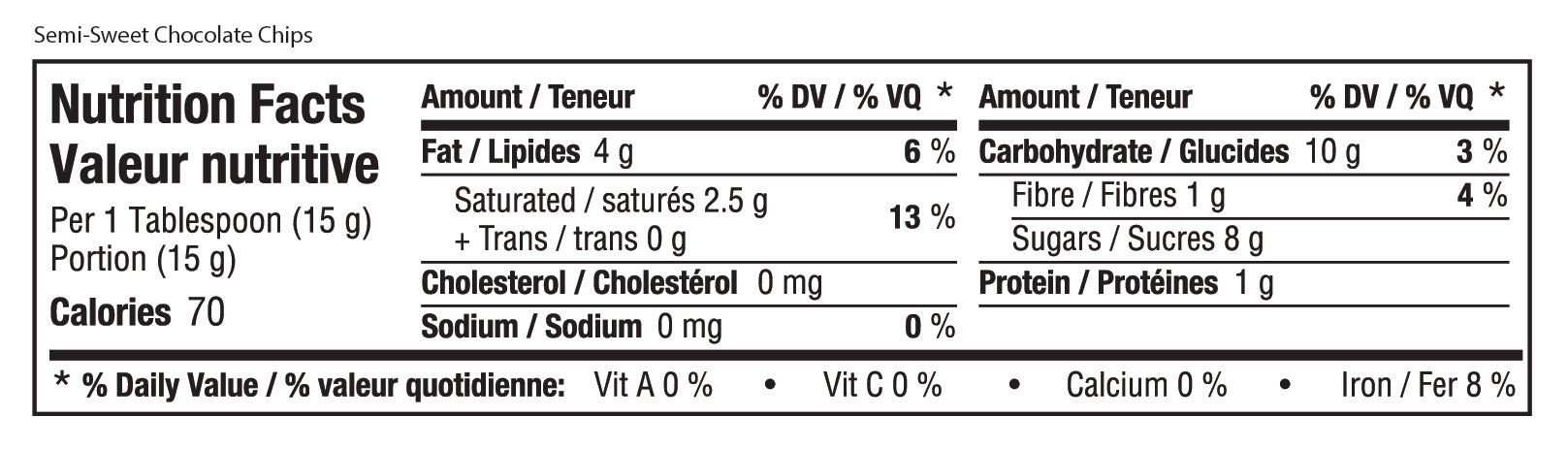 Semi Sweet Chocolate Chips Case of 8 - 9 OZ