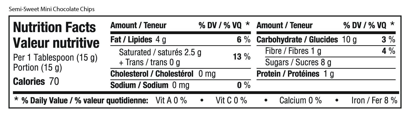 Semi-Sweet Mini Chocolate Chips - 9 OZ - Pure Food by Estee